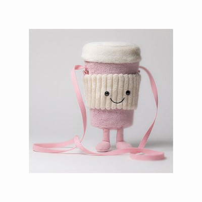 Jellycat Amuseables Coffee-To-Go Pink Bag USA | 28571ZOES